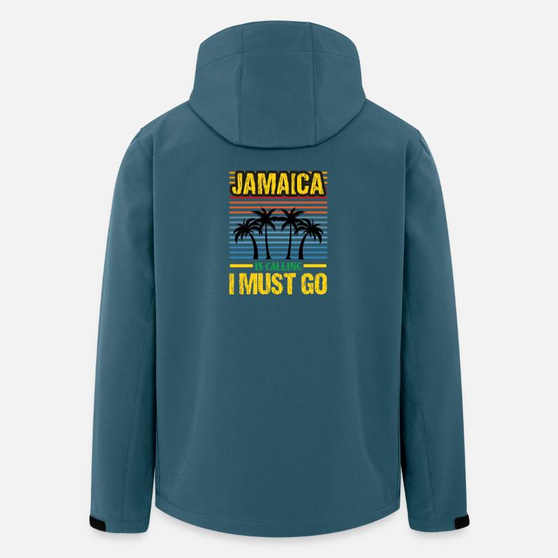 Jamaica Retro Palmenstrand - Recycelte Männer Softshell-Jacke von Stanley/Stella - Dunkles Petrol
