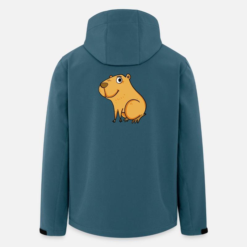 Motif Capybara capybara - Veste softshell homme en polyester recyclé Stanley/Stella - bleu pétrole foncé