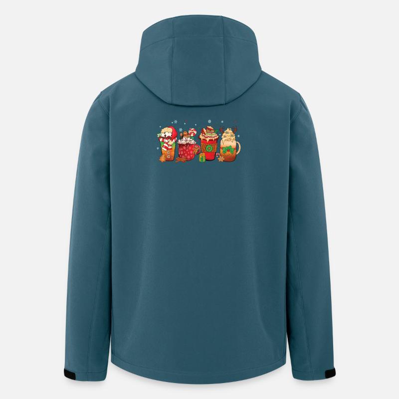 Tasse Heiße Schokolade Pfefferminz-mokka - Recycelte Männer Softshell-Jacke von Stanley/Stella - Dunkles Petrol