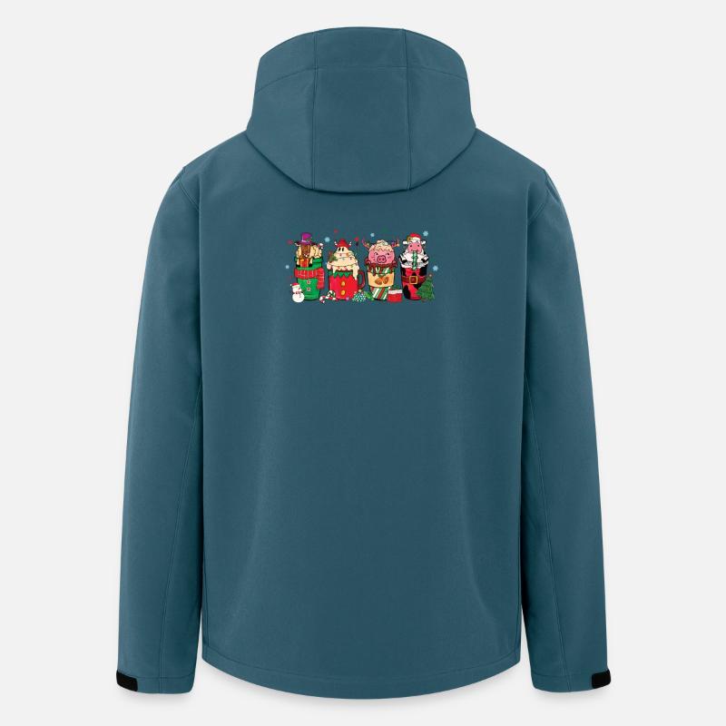 Tasse de café de Noël - Veste softshell homme en polyester recyclé Stanley/Stella - bleu pétrole foncé