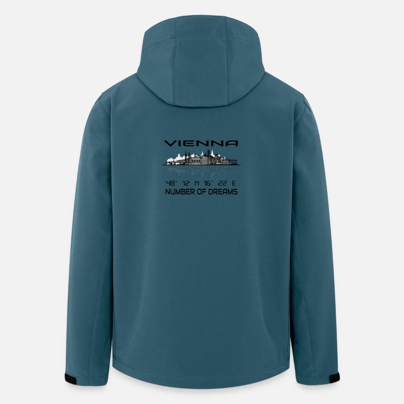 Coordonnées GPS Capital Vienna Skyline - Veste softshell homme en polyester recyclé Stanley/Stella - bleu pétrole foncé