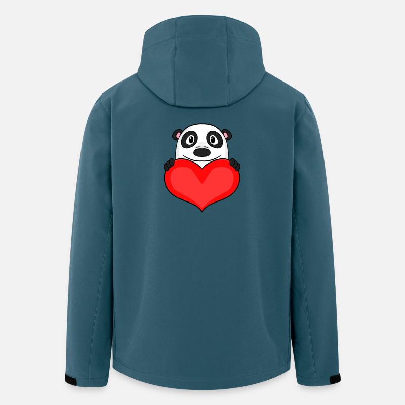Panda with Heart - Love Romantic - Men’s Recycled Softshell Jacket by Stanley/Stella - stargazer