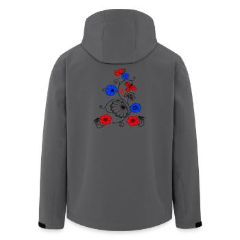 Flower vine with butterfly - Men’s Recycled Softshell Jacket by Stanley/Stella - stargazer - Back - AI Model Male 185 light (185cm)