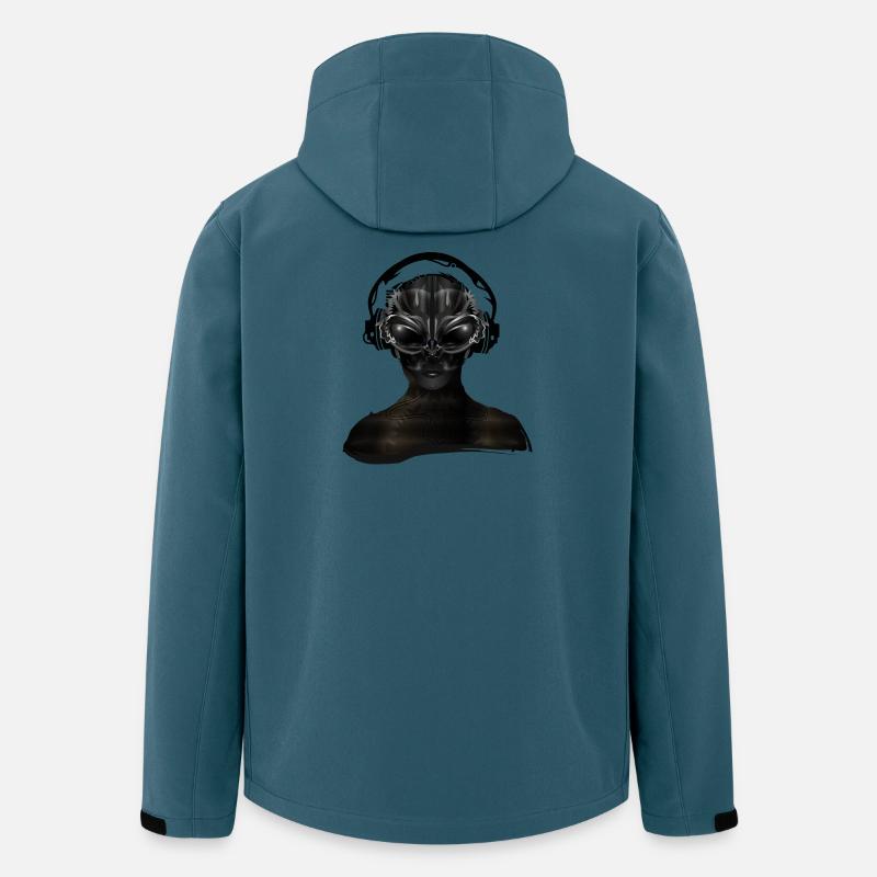 futuristisches Cyborg Wesen mit Kopfhörer - Recycelte Männer Softshell-Jacke von Stanley/Stella - Dunkles Petrol