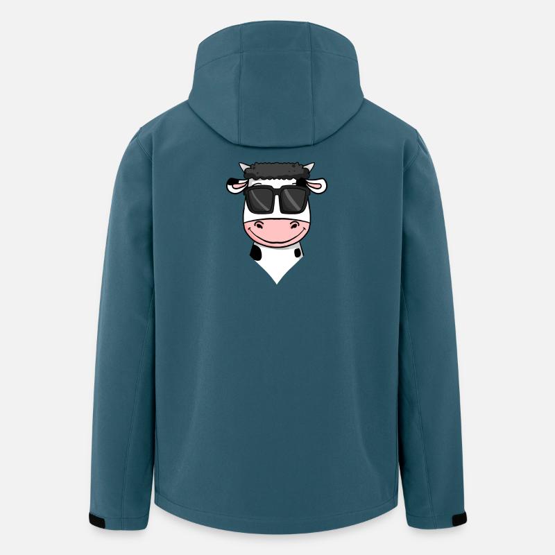 Kuh mit Sonnenbrille - Recycelte Männer Softshell-Jacke von Stanley/Stella - Dunkles Petrol