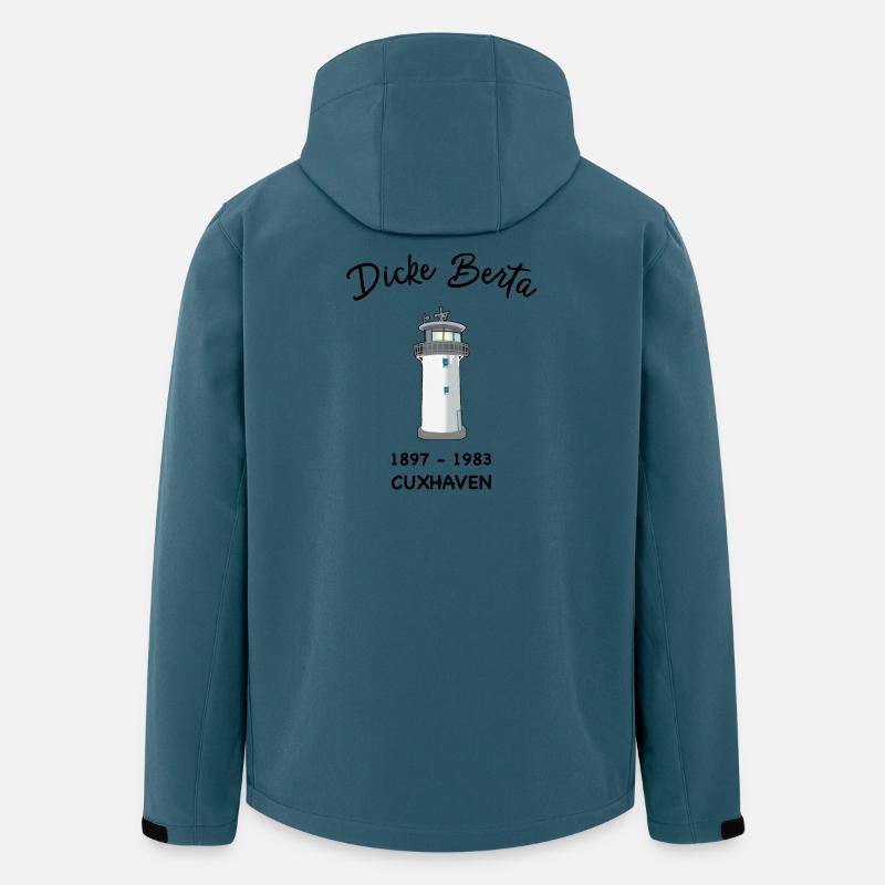 Leuchtturm Dicke Berta, Cuxhaven, Hafen - Recycelte Männer Softshell-Jacke von Stanley/Stella - Dunkles Petrol