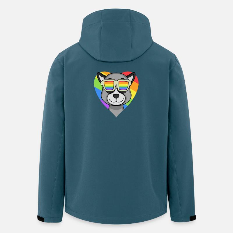 Regenbogen - Lemur mit Brille - Recycelte Männer Softshell-Jacke von Stanley/Stella - Dunkles Petrol