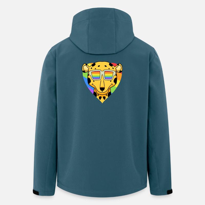 Rainbow - Cheetah with glasses - Men’s Recycled Softshell Jacket by Stanley/Stella - stargazer