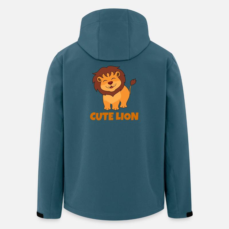 lion, cute lion, savane - Veste softshell homme en polyester recyclé Stanley/Stella - bleu pétrole foncé