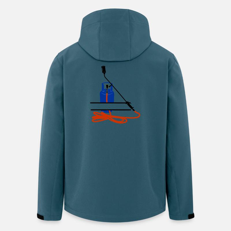 Dachdeckerfirma Monogram Logo Gasflasche - Recycelte Männer Softshell-Jacke von Stanley/Stella - Dunkles Petrol