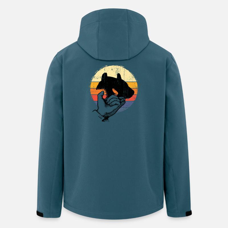 Dog Silhouette Retro Sunset - Recycelte Männer Softshell-Jacke von Stanley/Stella - Dunkles Petrol