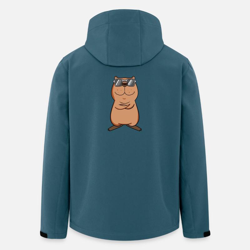 cooles Capybara - Recycelte Männer Softshell-Jacke von Stanley/Stella - Dunkles Petrol
