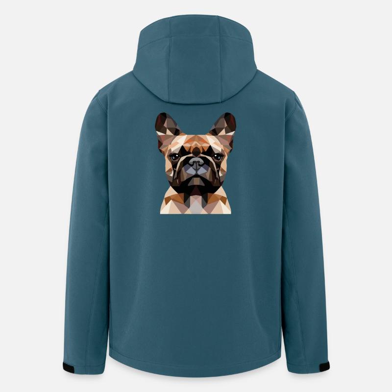 Polygone bouledogue français - Veste softshell homme en polyester recyclé Stanley/Stella - bleu pétrole foncé