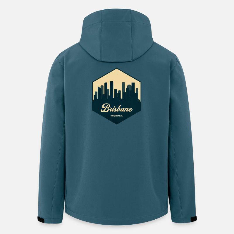 Brisbane Skyline Emblem - Recycelte Männer Softshell-Jacke von Stanley/Stella - Dunkles Petrol