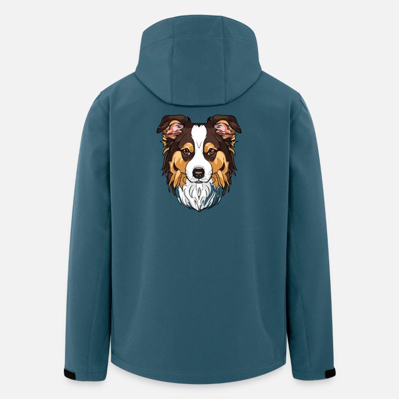 J’aime mon Border Collie - Veste softshell homme en polyester recyclé Stanley/Stella - bleu pétrole foncé