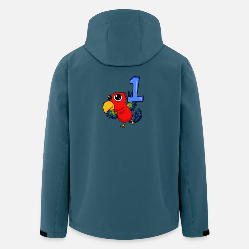 1 an - Inscription - Motif perroquet - Veste softshell homme en polyester recyclé Stanley/Stella - bleu pétrole foncé