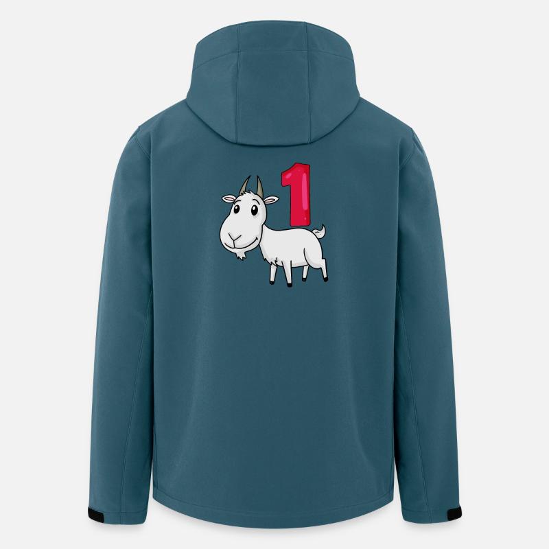 1 Jahr alt - Einschulung - Ziege Motiv - Recycelte Männer Softshell-Jacke von Stanley/Stella - Dunkles Petrol