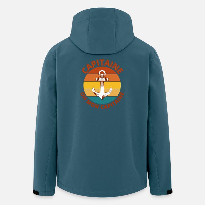 capitaine, oh mon capitaine, marin - Veste softshell homme en polyester recyclé Stanley/Stella - bleu pétrole foncé