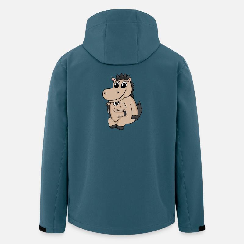 Famille Cheval - Cheval avec bébé - Veste softshell homme en polyester recyclé Stanley/Stella - bleu pétrole foncé