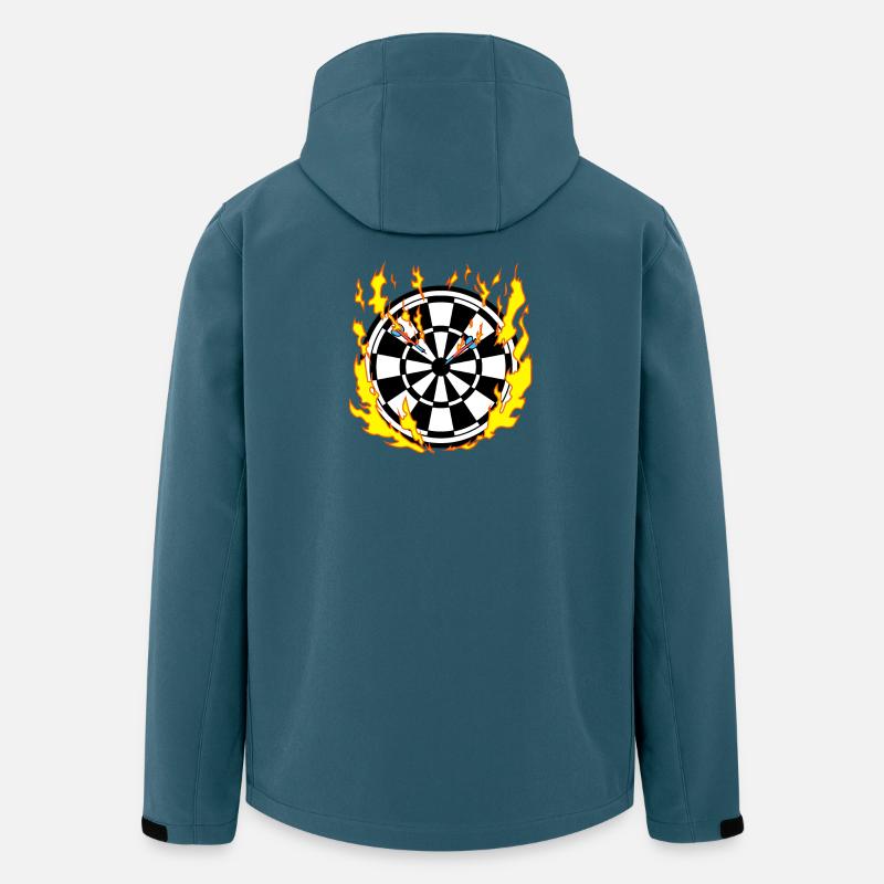 Dartscheibe in Flammen - Dart Spieler - Recycelte Männer Softshell-Jacke von Stanley/Stella - Dunkles Petrol