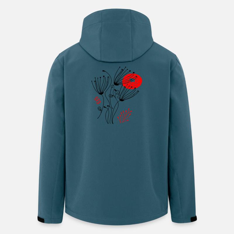 fleurs délicates en filigrane, Fleurs - Veste softshell homme en polyester recyclé Stanley/Stella - bleu pétrole foncé
