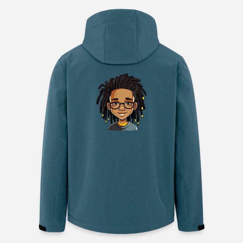 Dreadlocks mit freundlichem Gesicht - Recycelte Männer Softshell-Jacke von Stanley/Stella - Dunkles Petrol