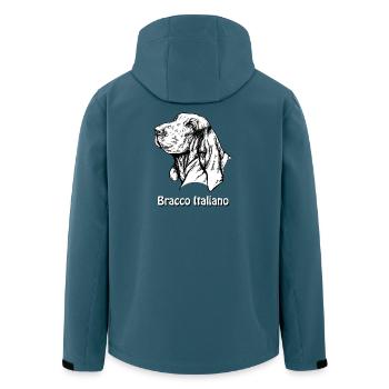 Bracco Italiano Portrait mit Text - Recycelte Männer Softshell-Jacke von Stanley/Stella - Dunkles Petrol - Hinten - AI Model Male 185 light (185cm)