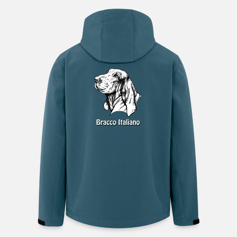 Bracco Italiano Portrait mit Text - Recycelte Männer Softshell-Jacke von Stanley/Stella - Dunkles Petrol