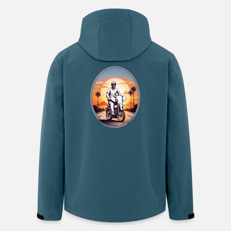 Elephant Motorcycle - Men’s Recycled Softshell Jacket Discoverer by Stanley/Stella - stargazer