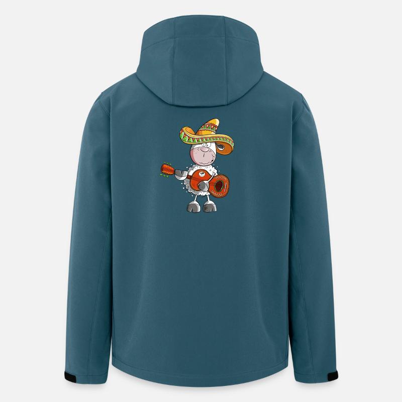 Lustiges Mexiko Schaf Mit Gitarre - Recycelte Männer Softshell-Jacke von Stanley/Stella - Dunkles Petrol