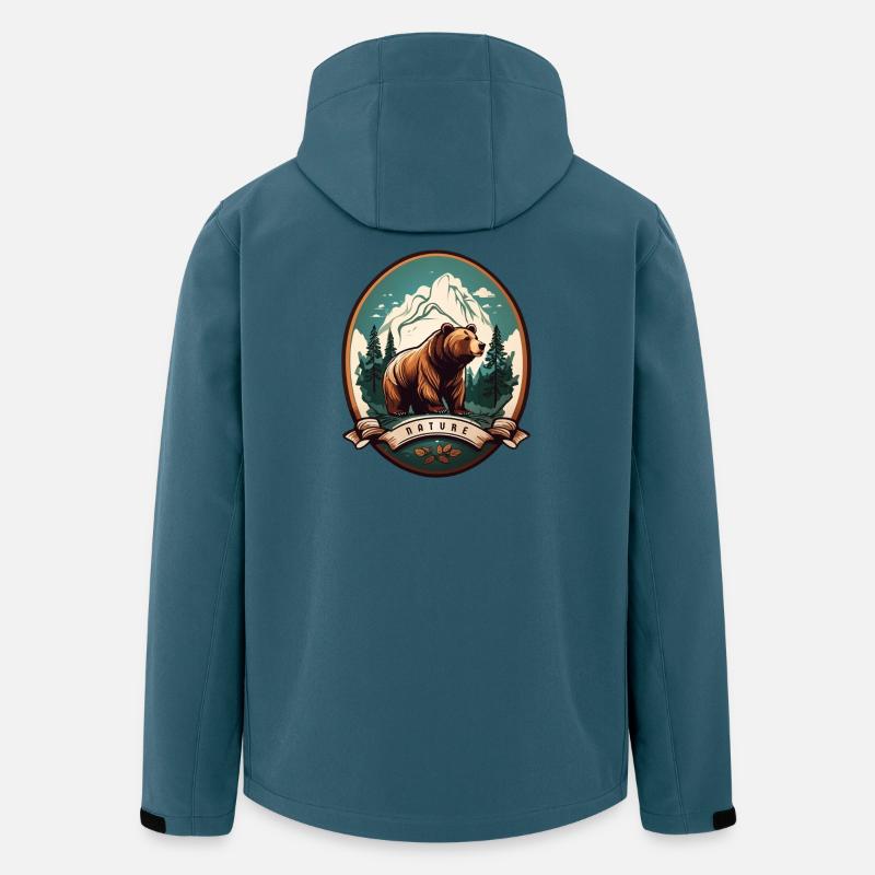 Waldbewohner Braunbär - Recycelte Männer Softshell-Jacke von Stanley/Stella - Dunkles Petrol