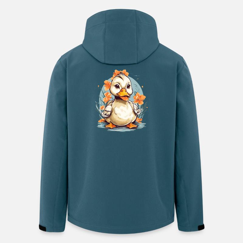Süße Ente mit Blumen - Recycelte Männer Softshell-Jacke von Stanley/Stella - Dunkles Petrol