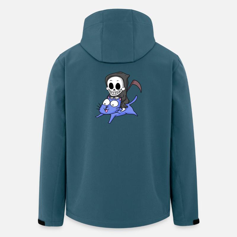 Grim Reaper sitting on cat - Men’s Recycled Softshell Jacket by Stanley/Stella - stargazer