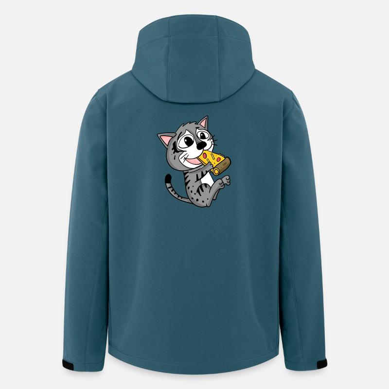 Katze Pizza - Recycelte Männer Softshell-Jacke von Stanley/Stella - Dunkles Petrol
