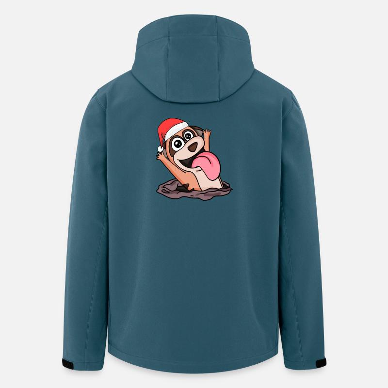 Erdmännchen Weihnachten - Recycelte Männer Softshell-Jacke von Stanley/Stella - Dunkles Petrol