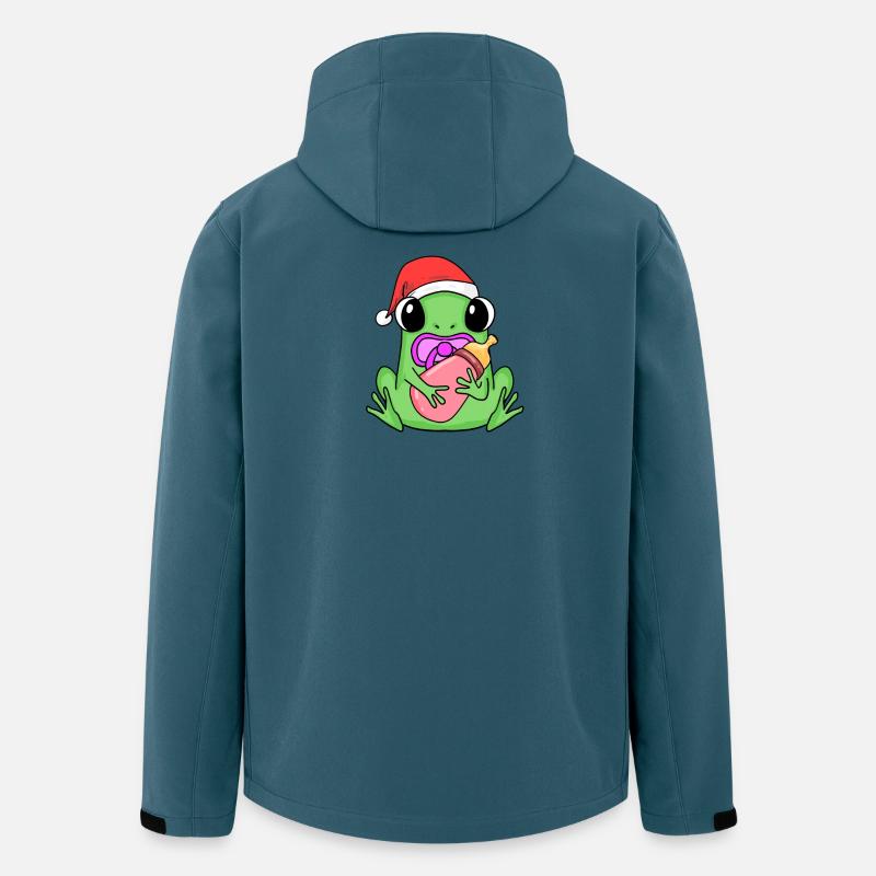 Grenouille bébé Noël - Veste softshell homme en polyester recyclé Stanley/Stella - bleu pétrole foncé