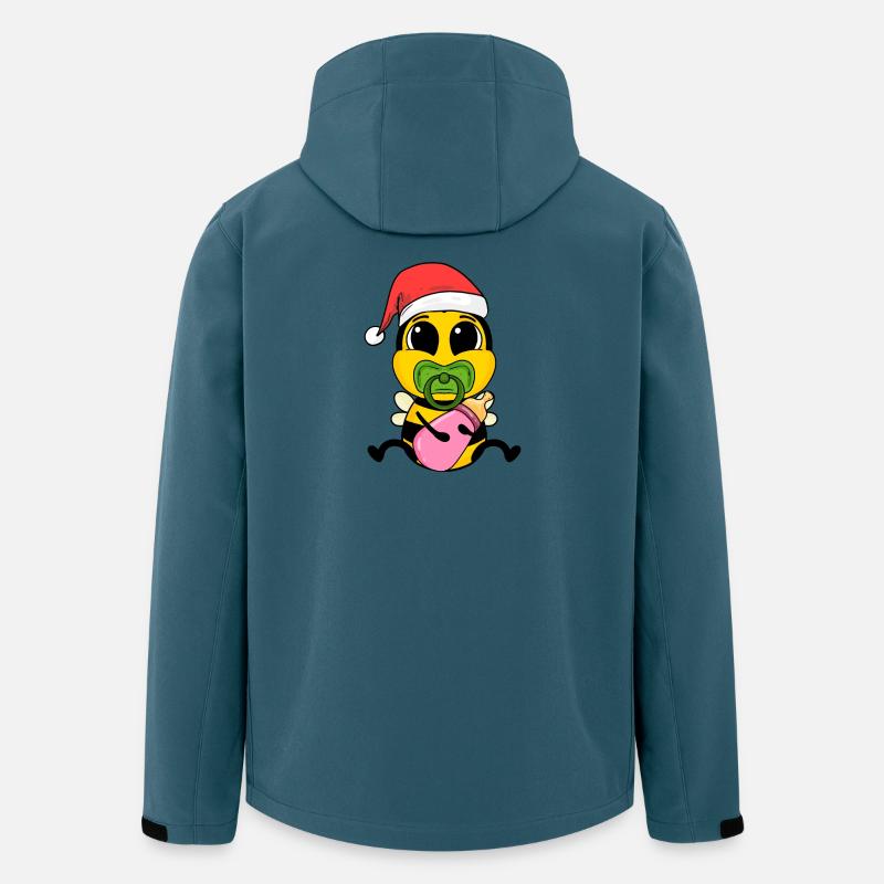 Abeille bébé Noël - Veste softshell homme en polyester recyclé Stanley/Stella - bleu pétrole foncé