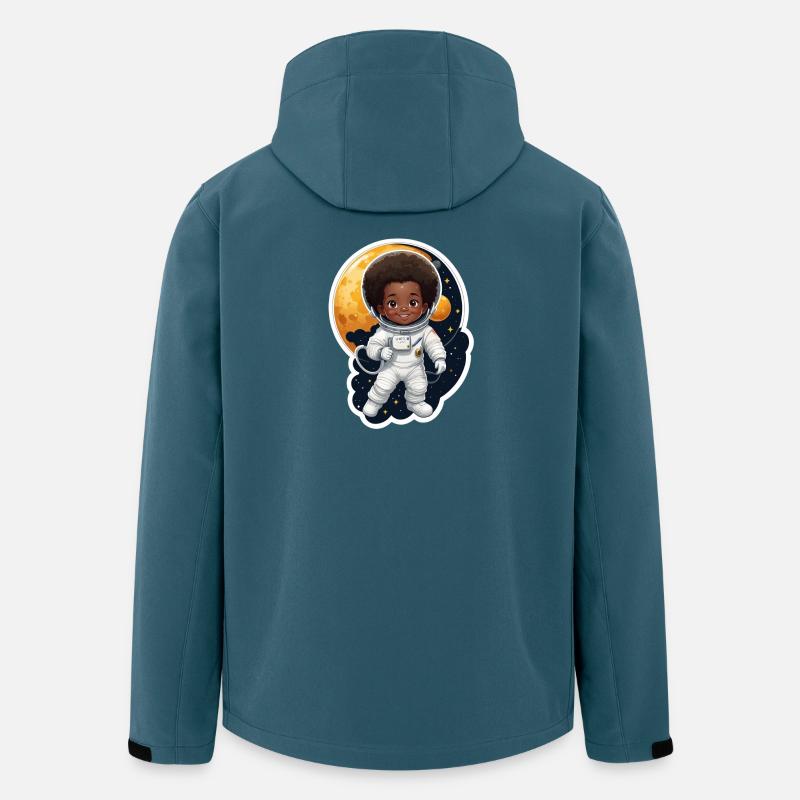 Kinder astronaut mit Mondhintergrund - Recycelte Männer Softshell-Jacke von Stanley/Stella - Dunkles Petrol