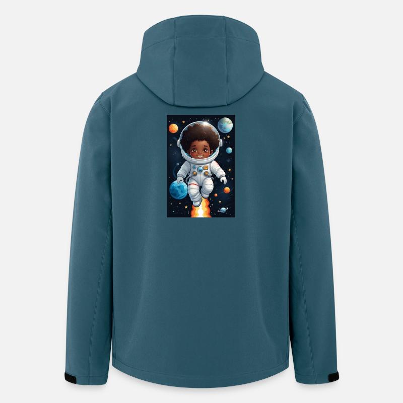 Visage d’enfant aventurier de l’espace - Veste softshell homme en polyester recyclé Stanley/Stella - bleu pétrole foncé