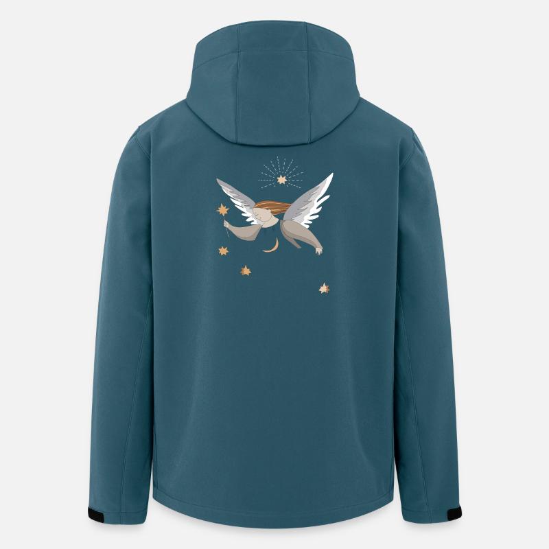 Ange de Noël, Joyeux Noël - Veste softshell homme en polyester recyclé Stanley/Stella - bleu pétrole foncé