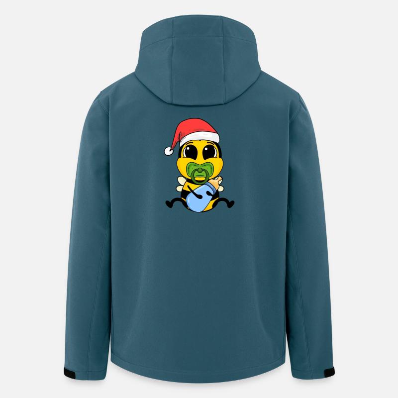 Abeille bébé Noël - Veste softshell homme en polyester recyclé Stanley/Stella - bleu pétrole foncé