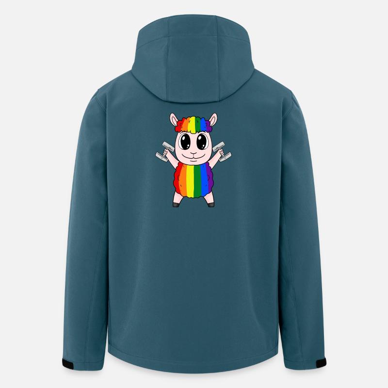 Mouton arc-en-ciel avec haltères - Veste softshell homme en polyester recyclé Stanley/Stella - bleu pétrole foncé