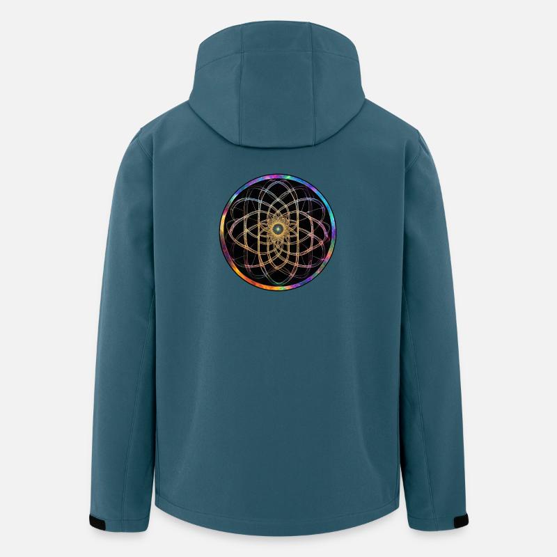 Regenbogen Mandala Kreismuster - Recycelte Männer Softshell-Jacke von Stanley/Stella - Dunkles Petrol