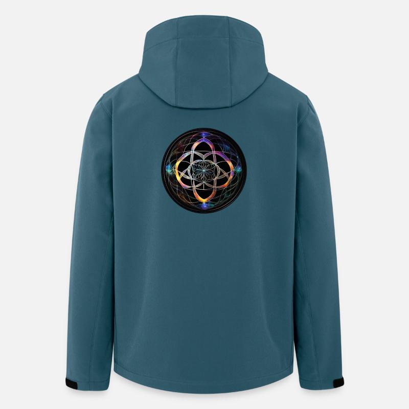 Blume der Geometrie im Licht - Recycelte Männer Softshell-Jacke von Stanley/Stella - Dunkles Petrol