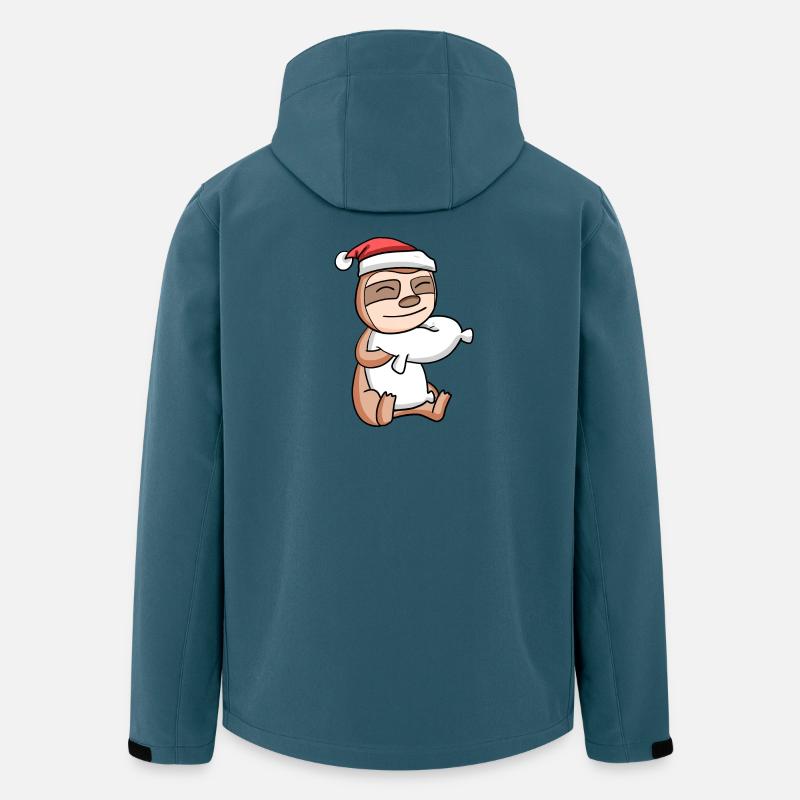 Faultier Niedlich Müde Weihnachten - Recycelte Männer Softshell-Jacke von Stanley/Stella - Dunkles Petrol