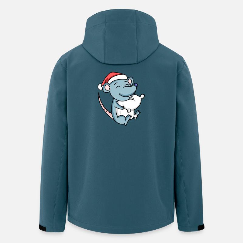 Maus Niedlich Müde Weihnachten - Recycelte Männer Softshell-Jacke von Stanley/Stella - Dunkles Petrol
