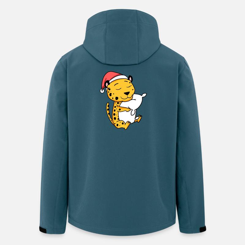 Guépard Mignon Fatigué Noël - Veste softshell homme en polyester recyclé Stanley/Stella - bleu pétrole foncé