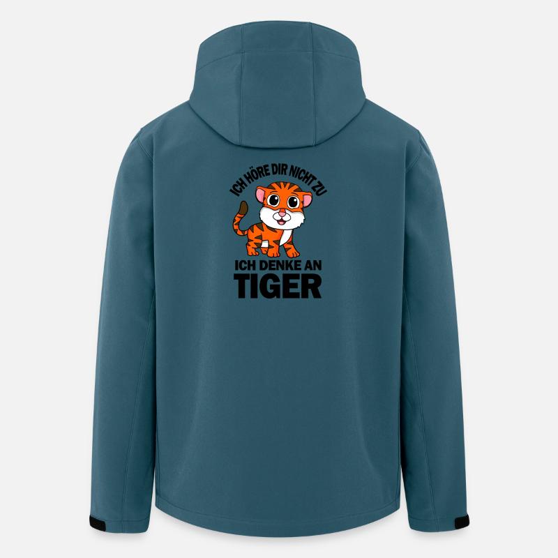 Tier Tiger - Recycelte Männer Softshell-Jacke von Stanley/Stella - Dunkles Petrol