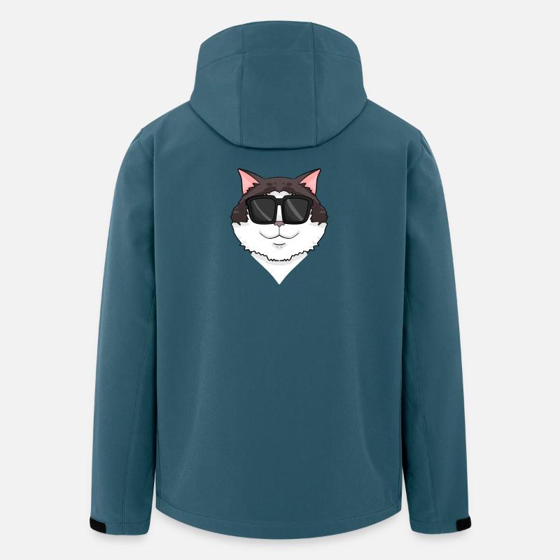 Ragdoll Katze mit Brille - coole Katze - Recycelte Männer Softshell-Jacke von Stanley/Stella - Dunkles Petrol