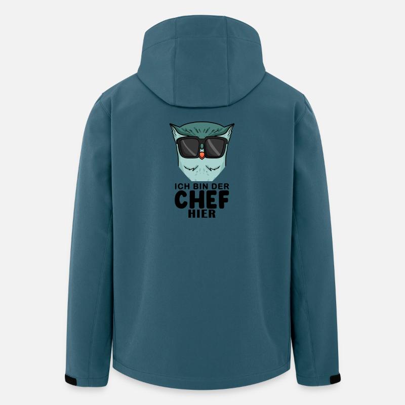 Chef Spruch mit Eule Motiv - Recycelte Männer Softshell-Jacke von Stanley/Stella - Dunkles Petrol